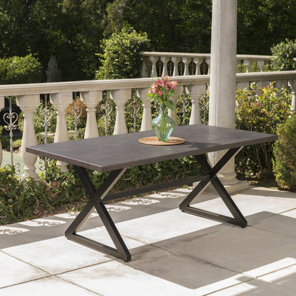 Rolando - Outdoor Aluminum Dining Table With Steel Frame Noble House