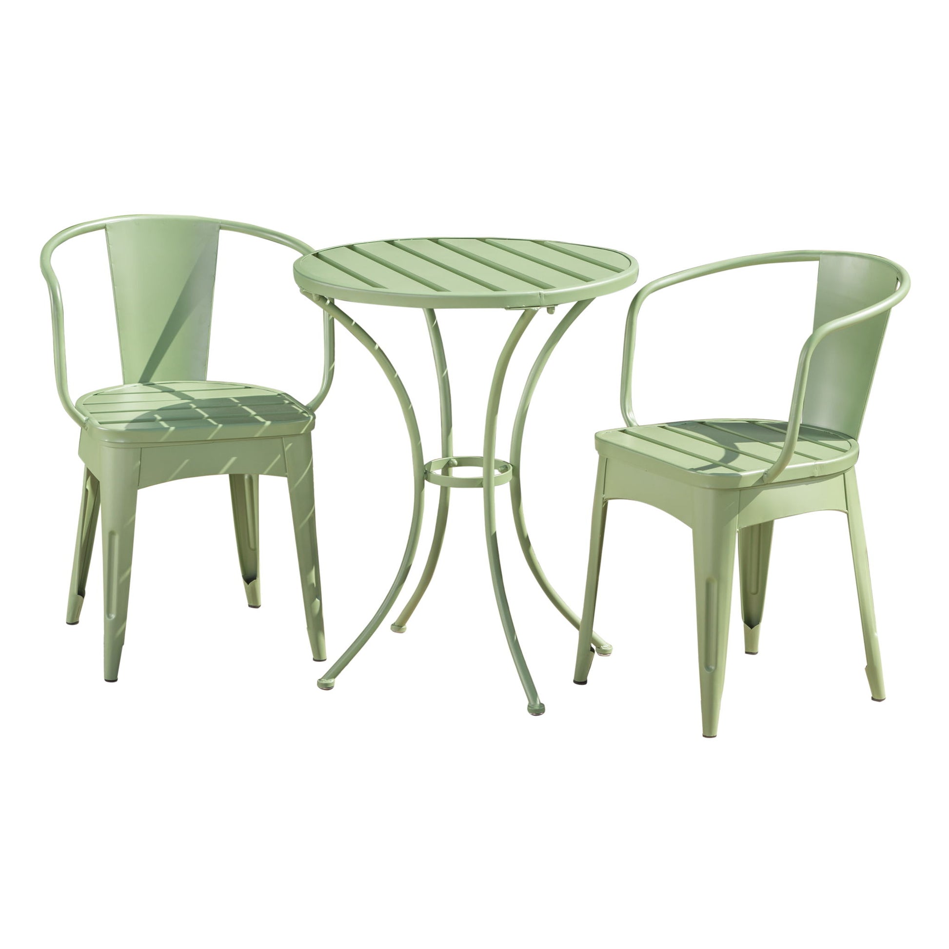 3 Piece Bistro Set With Table And 2 Chairs - Green Noble House