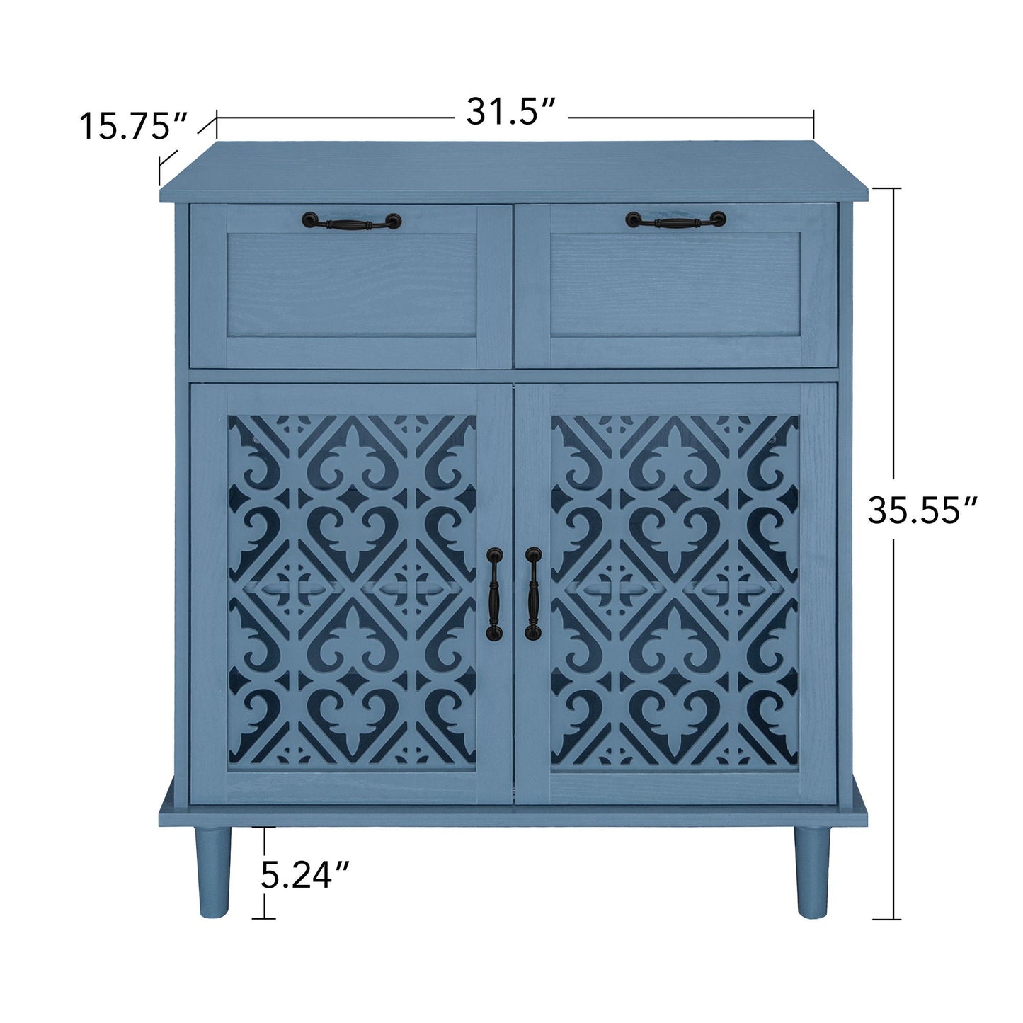 2 Door 2 Drawer Elegant Cabinet Home Essentials