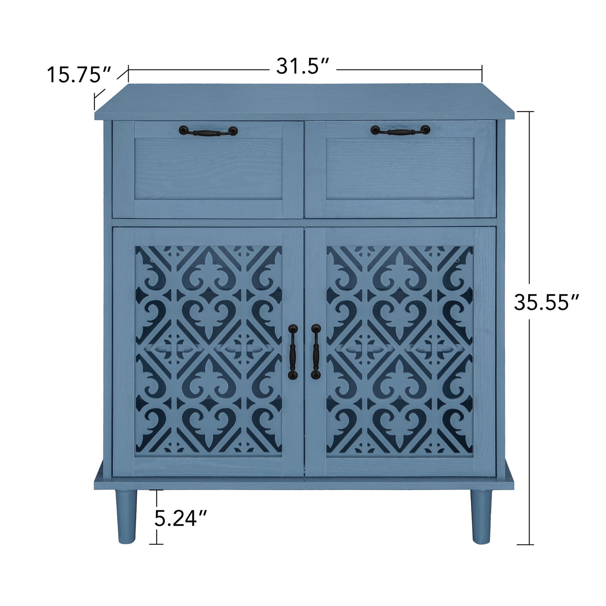 2 Door 2 Drawer Elegant Cabinet Home Essentials