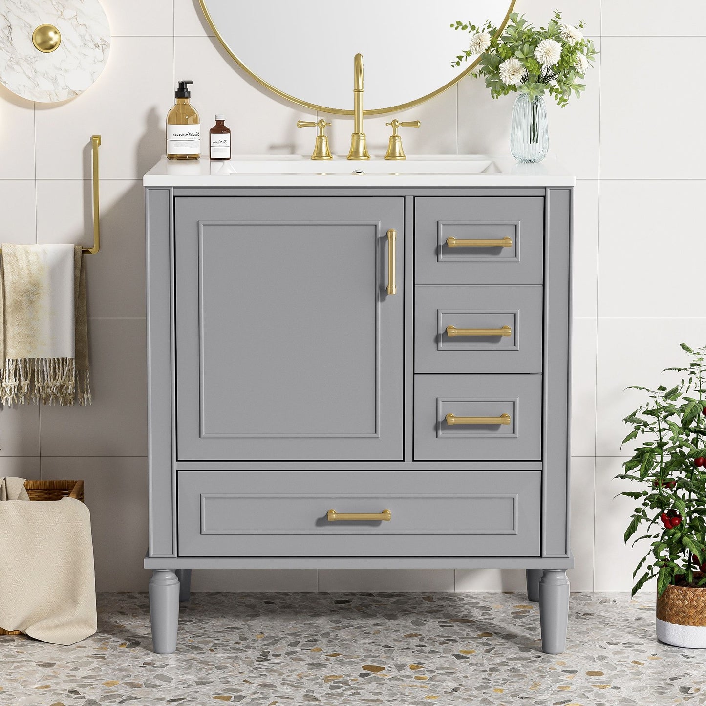 Traditional Bathroom Vanity Set With Soft Close Doors Hearth and Haven