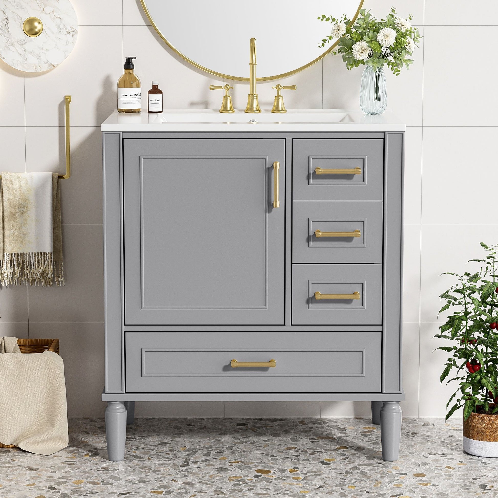 Traditional Bathroom Vanity Set With Soft Close Doors Hearth and Haven