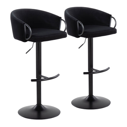 Claire - Contemporary Adjustable Barstool With Swivel With Rounded T Footrest (Set of 2) Lumi Source