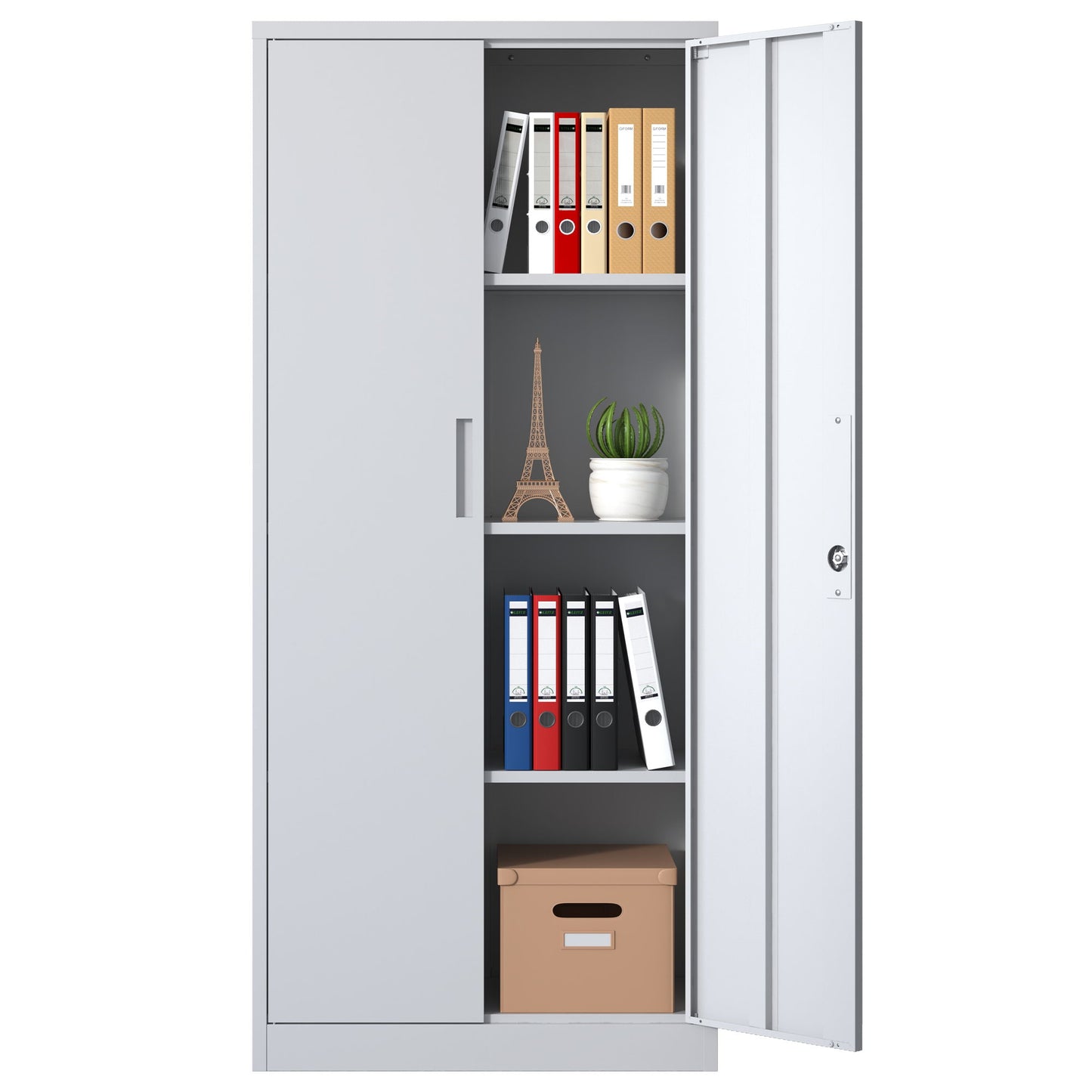 Heavy Metal Garage Storage Cabinet With Locking Doors, Steel, Adjustable Shelves Daily Nest