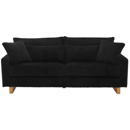 Modern Loveseat Sofa With 4 Pillows Noble House