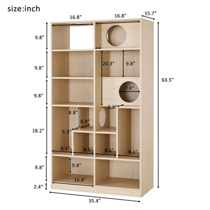 Furniture Style Cat Bookcase Cat Tree Shelves - Natural Daily Nest