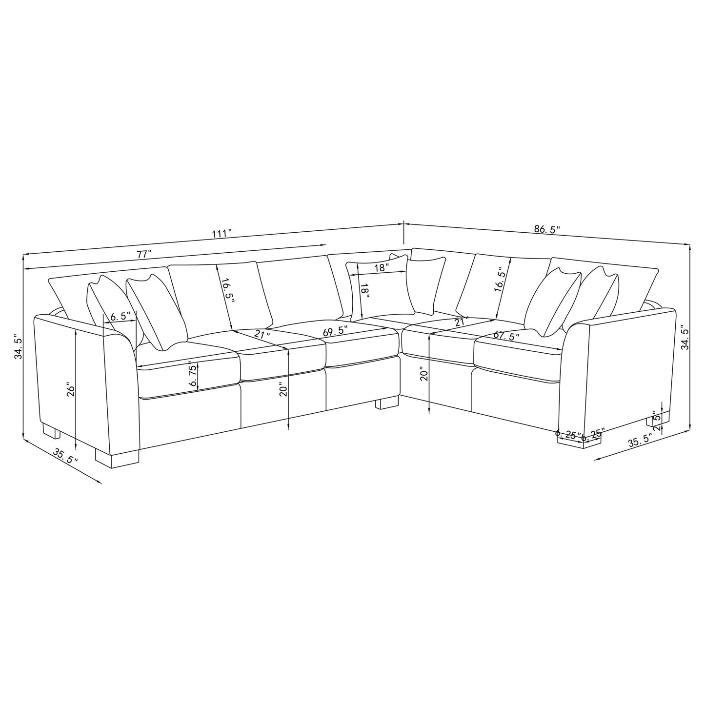 Radison - Upholstered Sectional Sofa With Hidden Sleeper - Greige Furniture Max