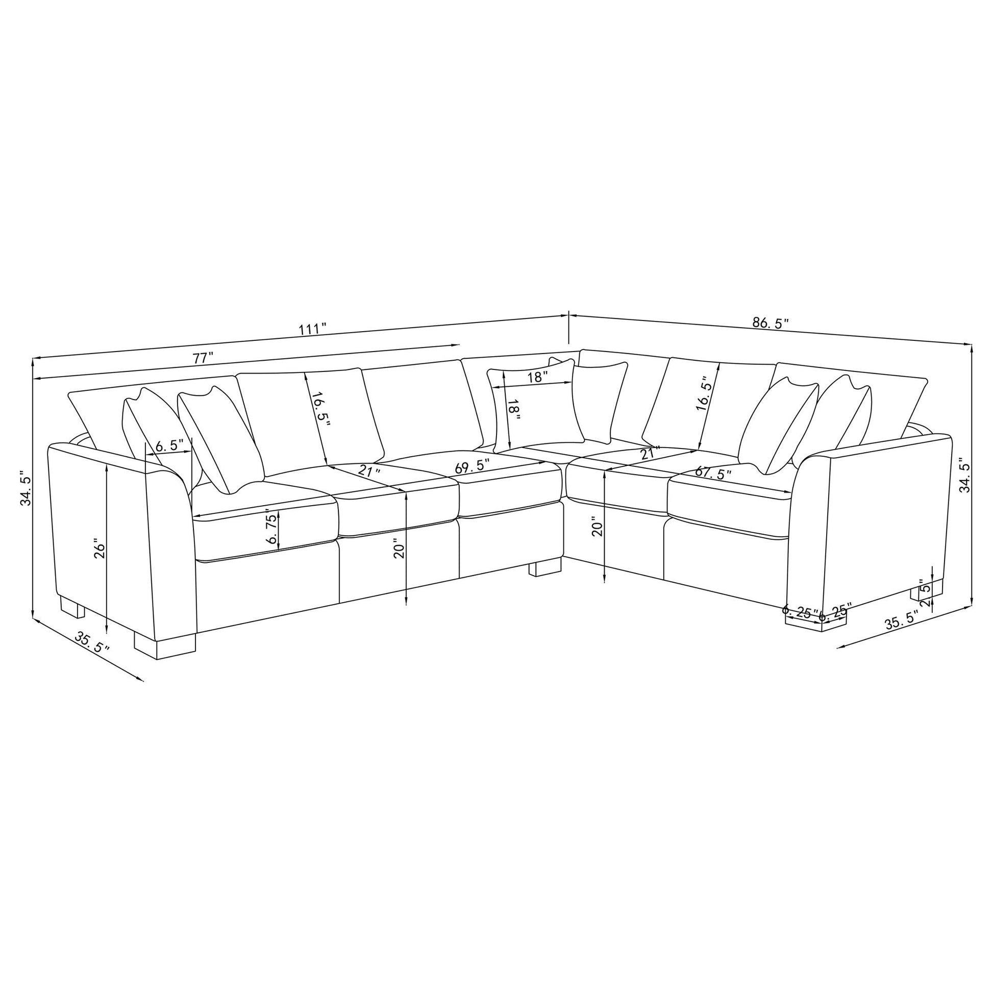 Radison - Upholstered Sectional Sofa With Hidden Sleeper - Greige Furniture Max
