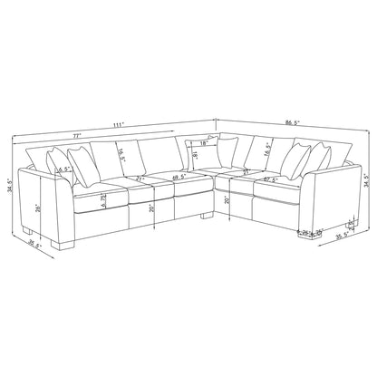 Radison - Upholstered Sectional Sofa With Hidden Sleeper - Greige Furniture Max
