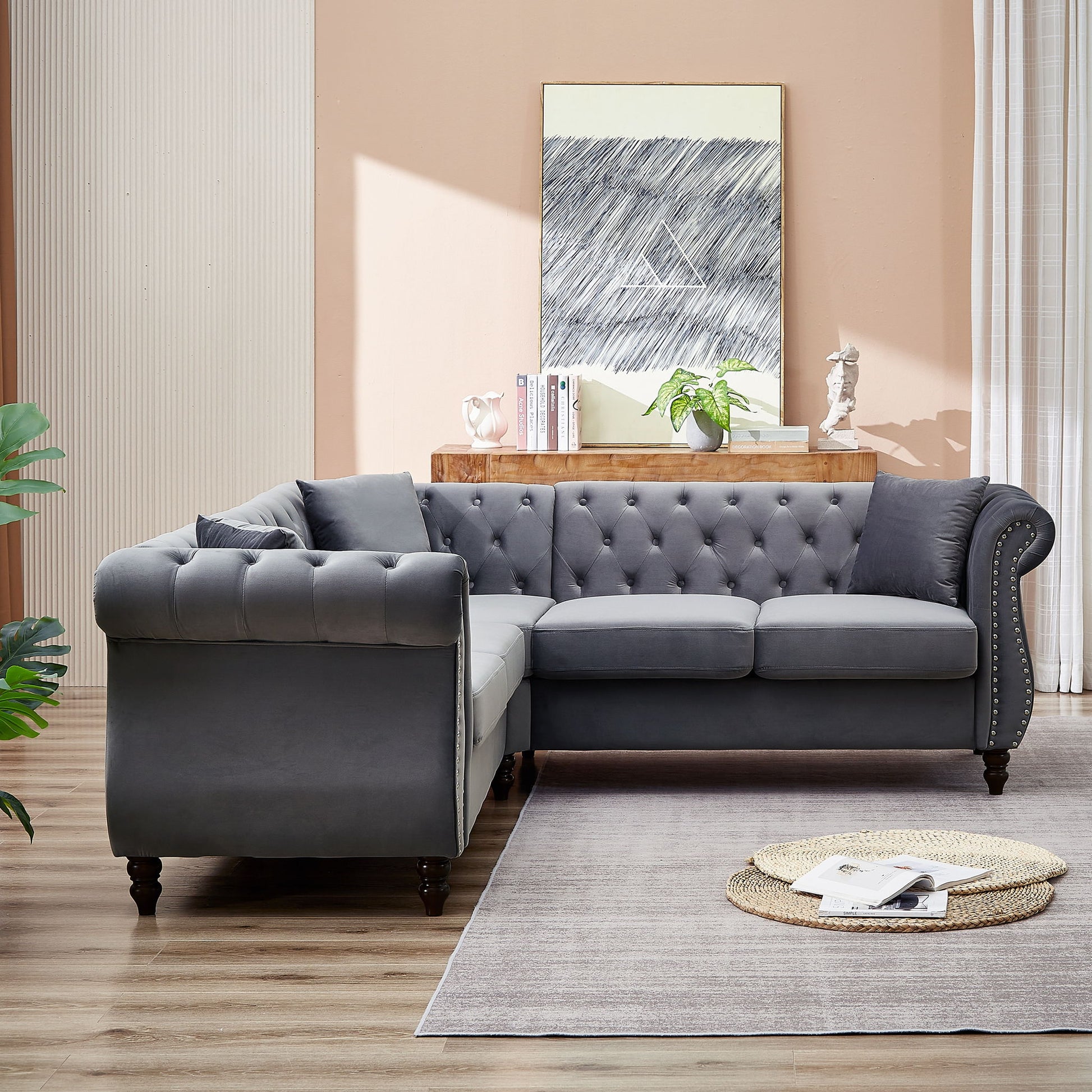 Streamline Modern L-Shaped Corner Sofa Home Essentials