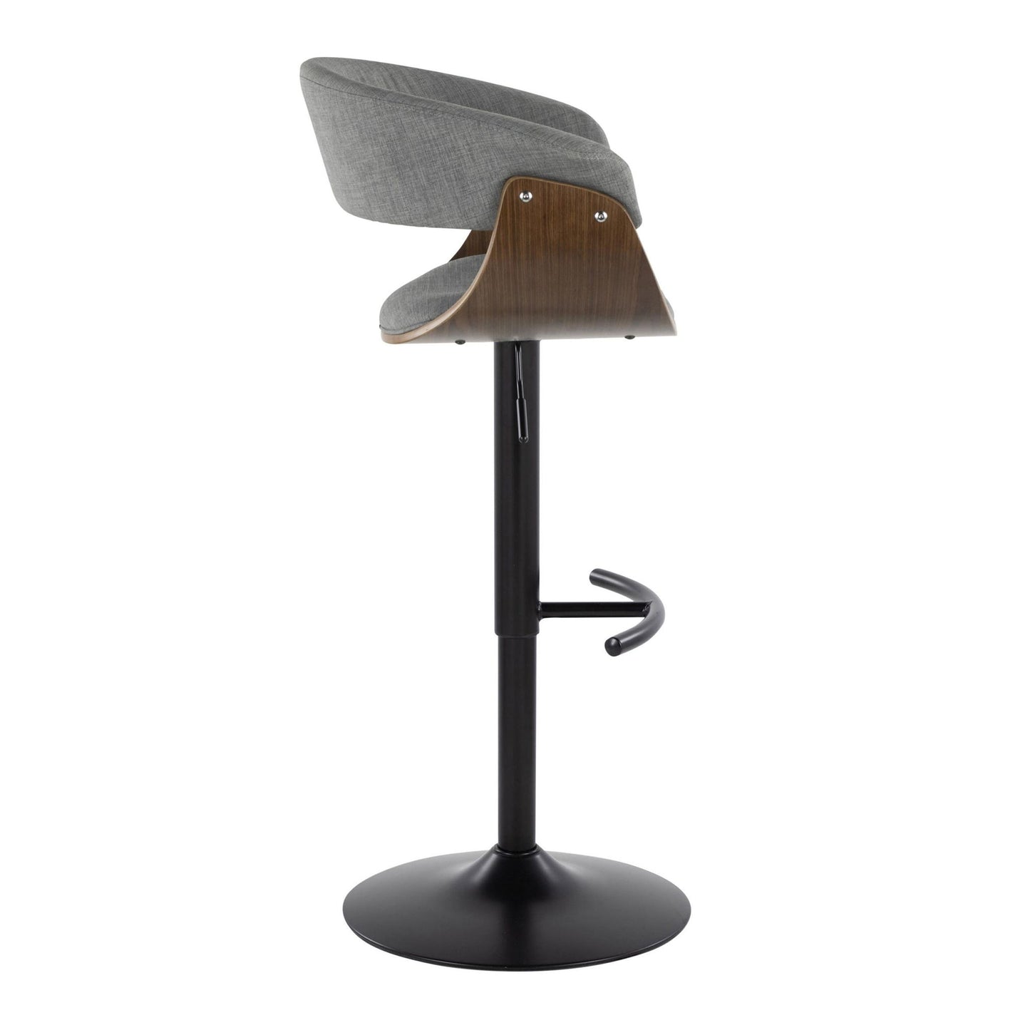 Vintage Mod - Mid Century Modern Adjustable Height Barstool With Swivel & Rounded T Footrest (Set of 2) Lumi Source