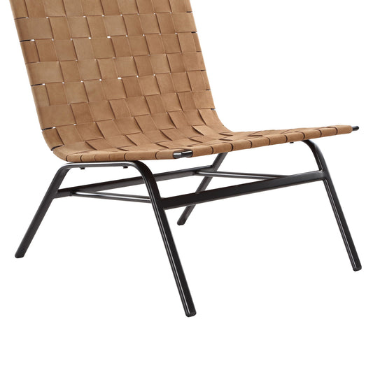 Camden - Woven Accent Chair With Basket Weave Design Metal Frame - Brown Home Essentials