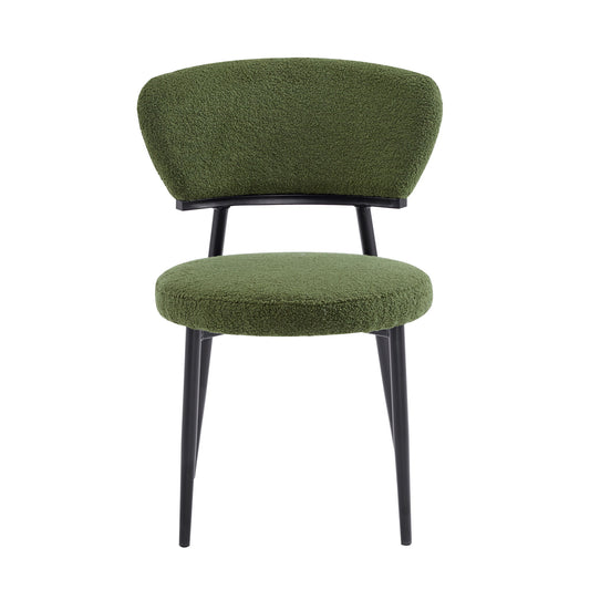 Upholstered Dining Chair (Set of 2) - Green Fabric Noble House