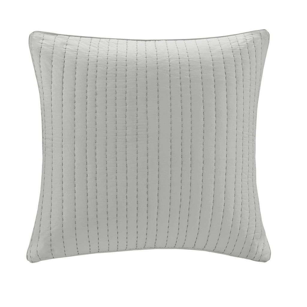 Camila - Quilted Euro Sham - Gray