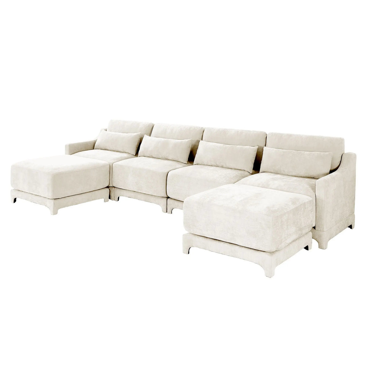 Stylish Sofa With Ottoman And Lumbar Pillows, Ergonomic Design Home Essentials