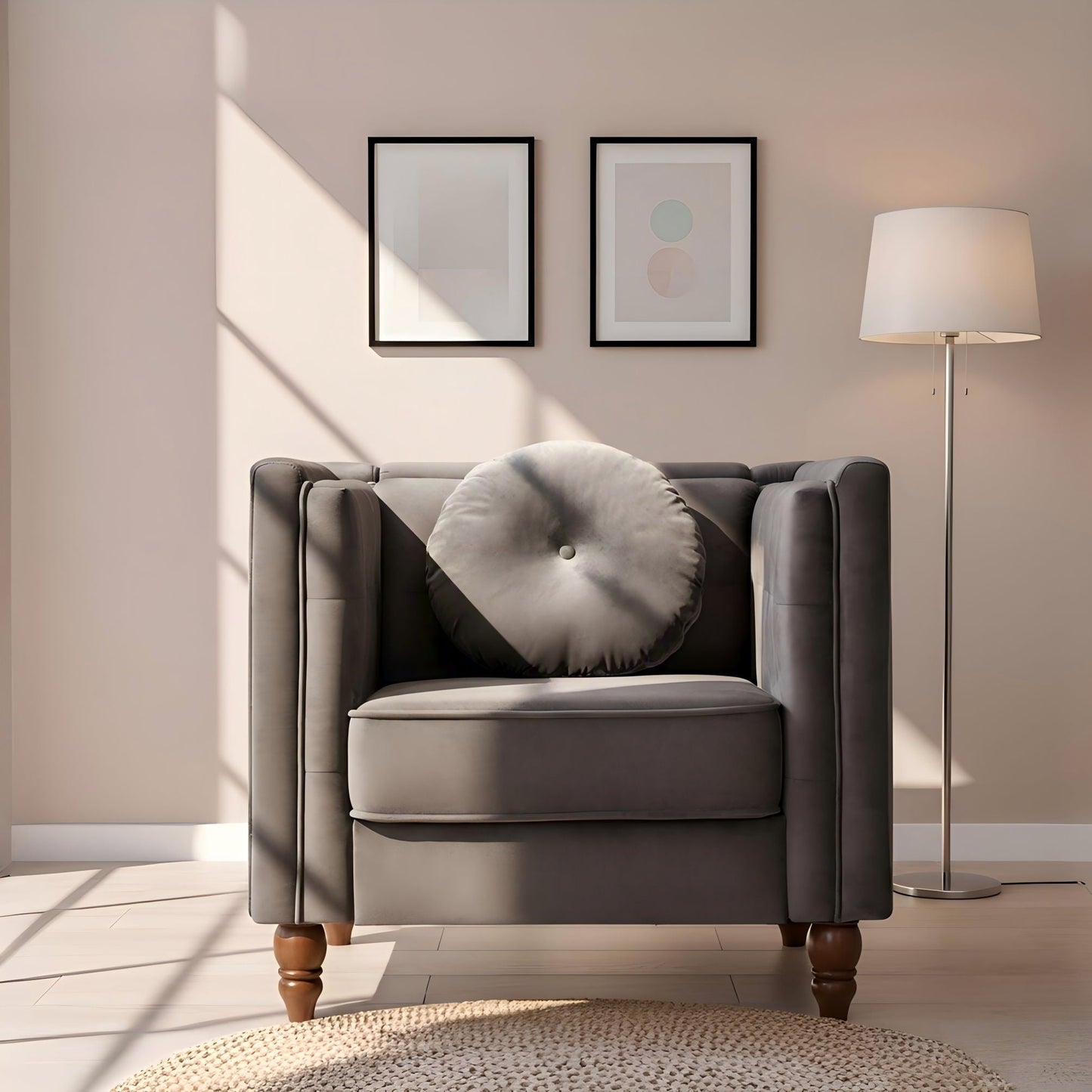 Chesterfield Accent Tufted Square Arm Side Chair US Pride
