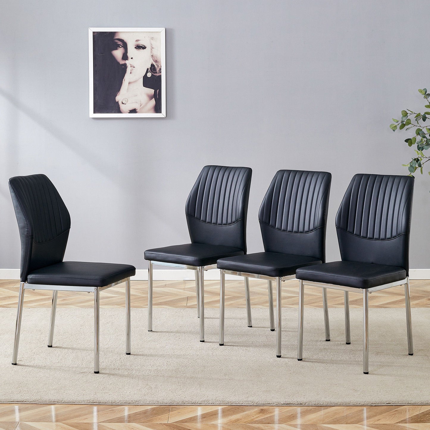 Luxury Simple High Resilience Dining Chair With Metal Legs Home Essentials