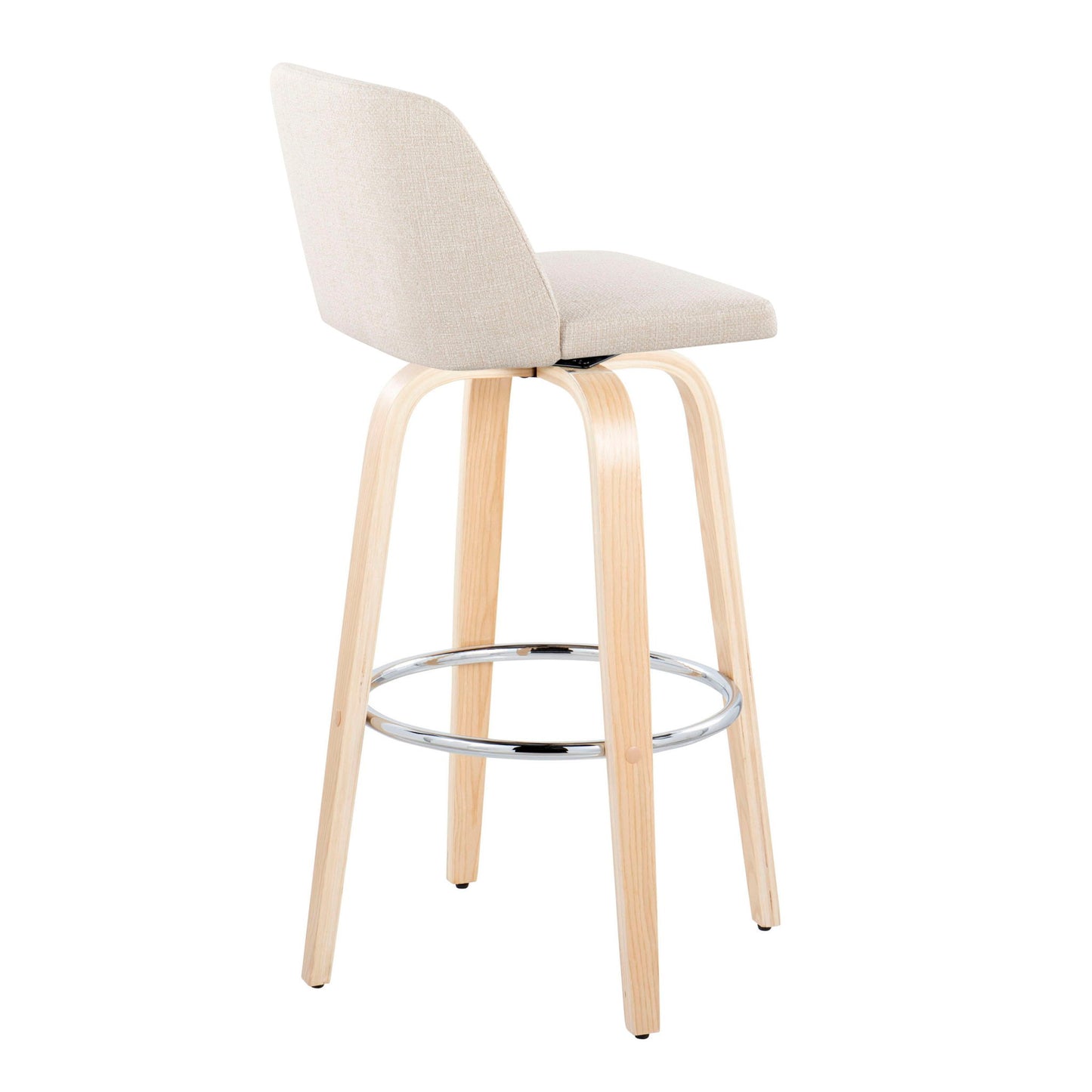 Toriano - Contemporary Fixed Height Barstool & Swivel With Round Footrest (Set of 2) Lumi Source