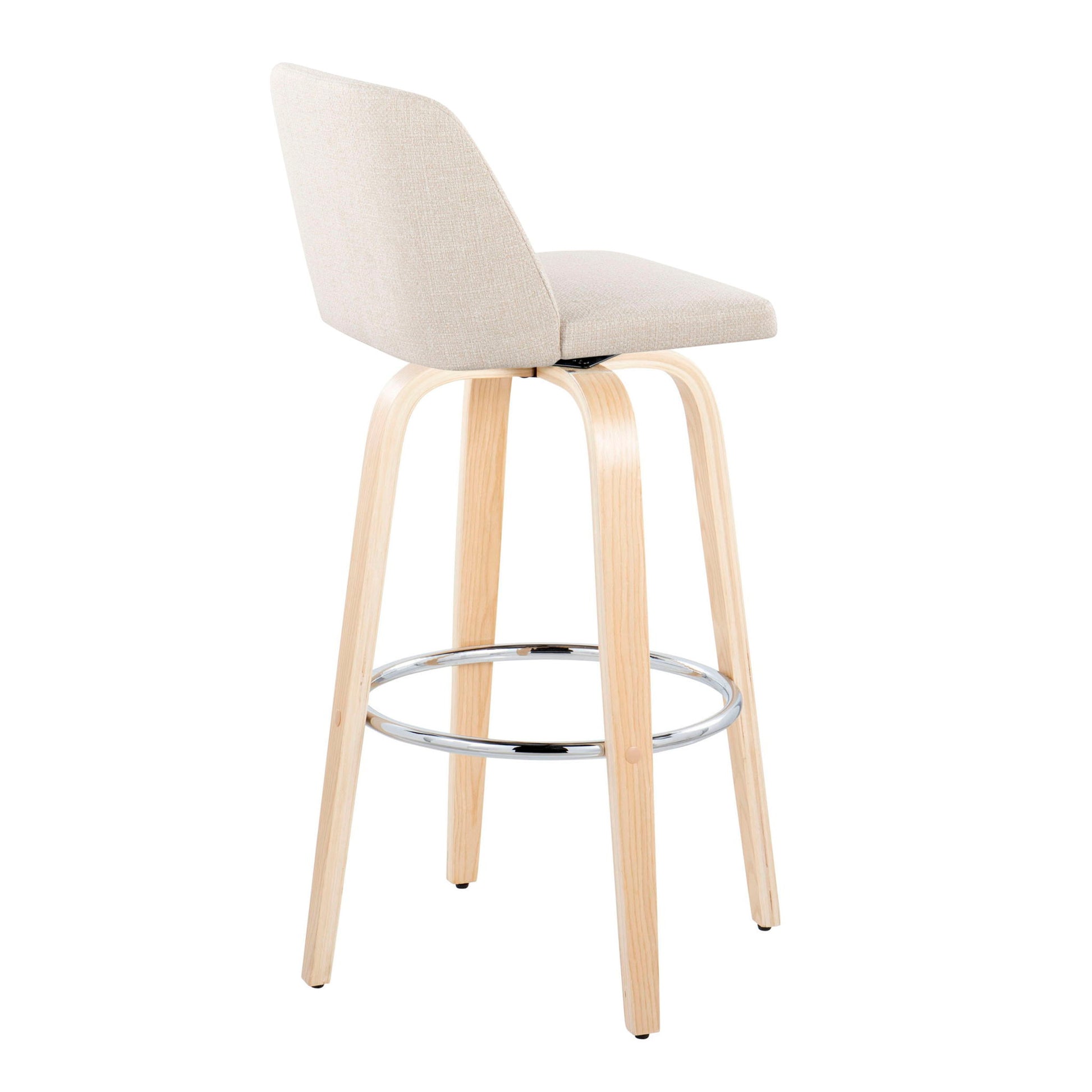 Toriano - Contemporary Fixed Height Barstool & Swivel With Round Footrest (Set of 2) Lumi Source