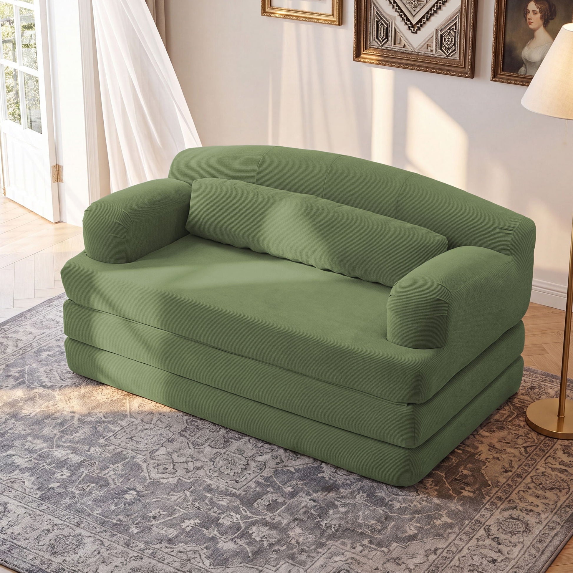 2 Seater Sofa Bed, Compact Foldable Floor Couch Home Essentials