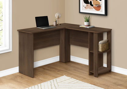 Computer Desk, Home Office, Corner, Storage Shelves, L Shape, Laptop, Contemporary & Modern - Walnut 8th Street