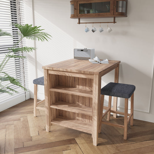 Dawson - 3 Piece Counter Height Table Set - Oak Lilola Home