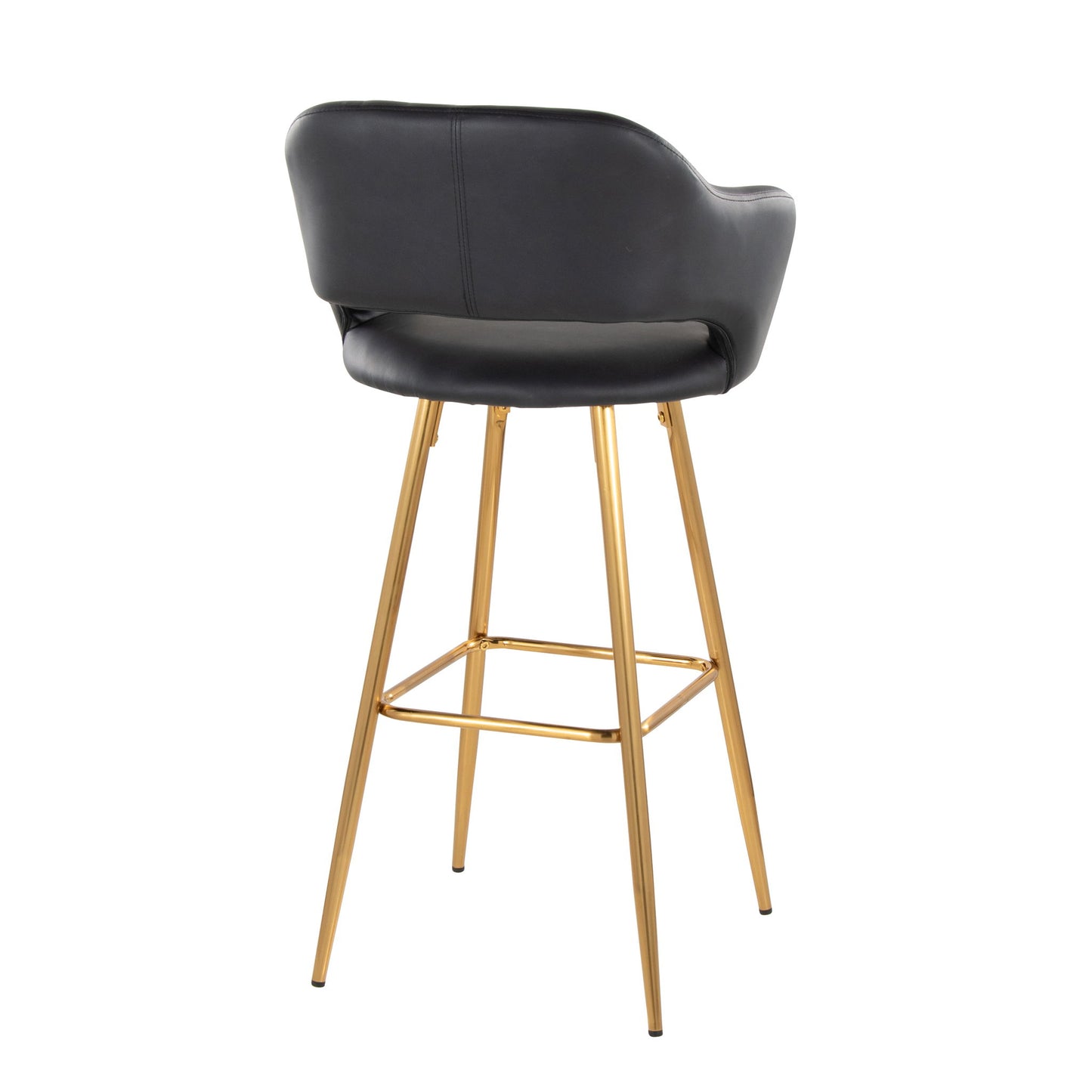 Margarite - Contemporary Fixed Height Barstool With Footrest (Set of 2) With Square Lumi Source