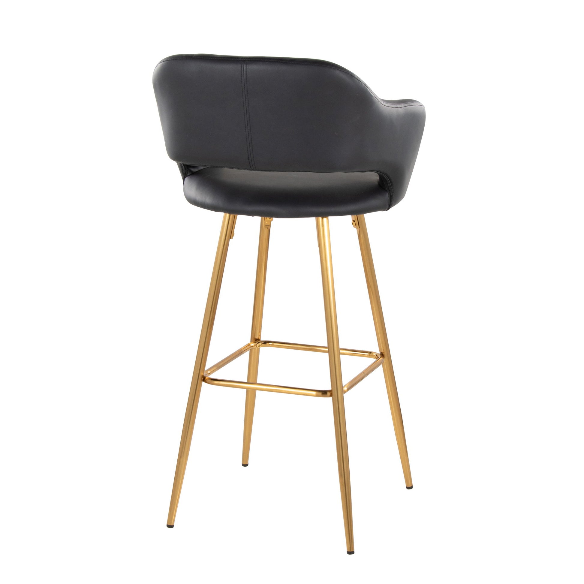 Margarite - Contemporary Fixed Height Barstool With Footrest (Set of 2) With Square Lumi Source