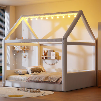 Upholstered House Style Daybed With LED Light Strips Dreamland