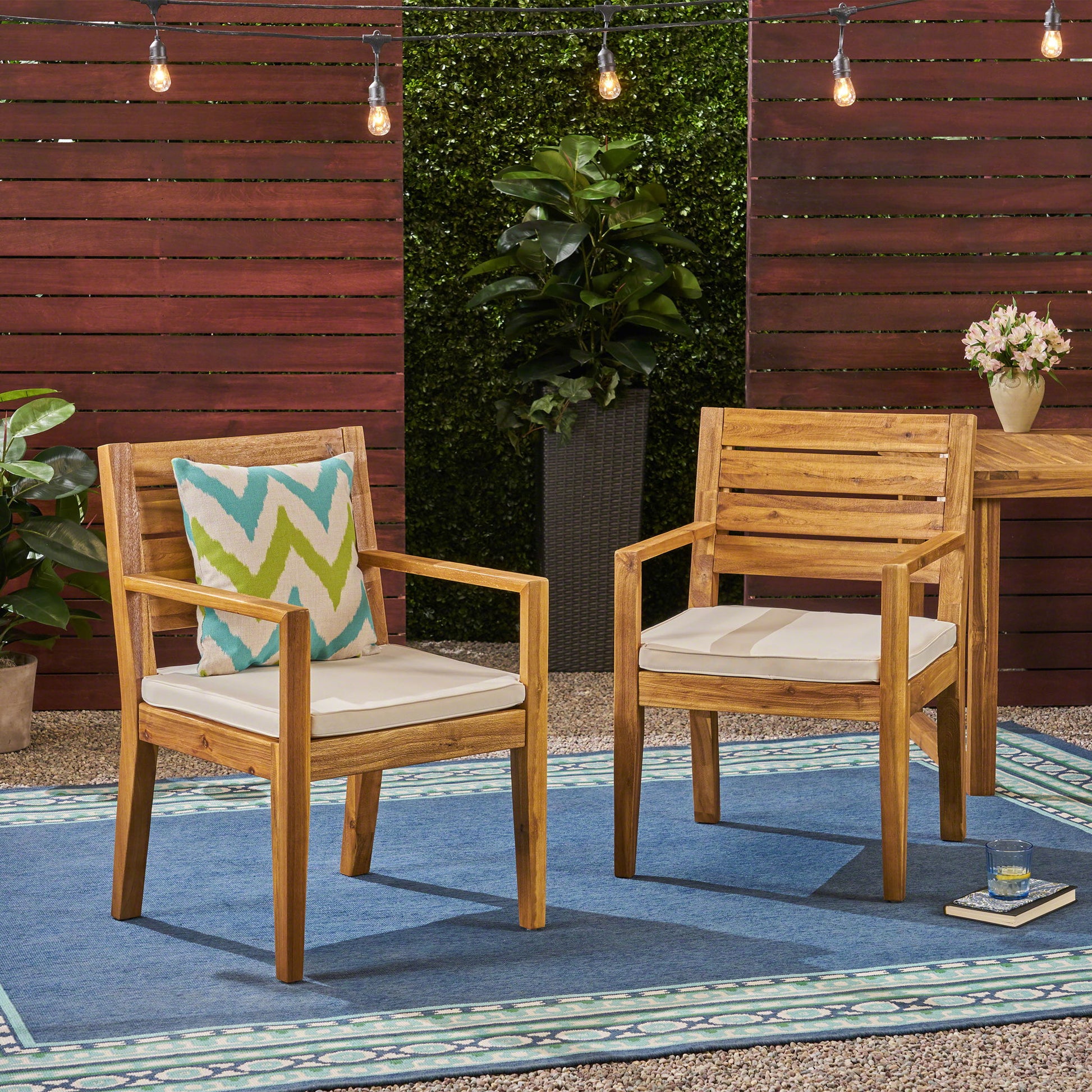 Outdoor Elegant Design Dining Chair (Set of 2) Noble House