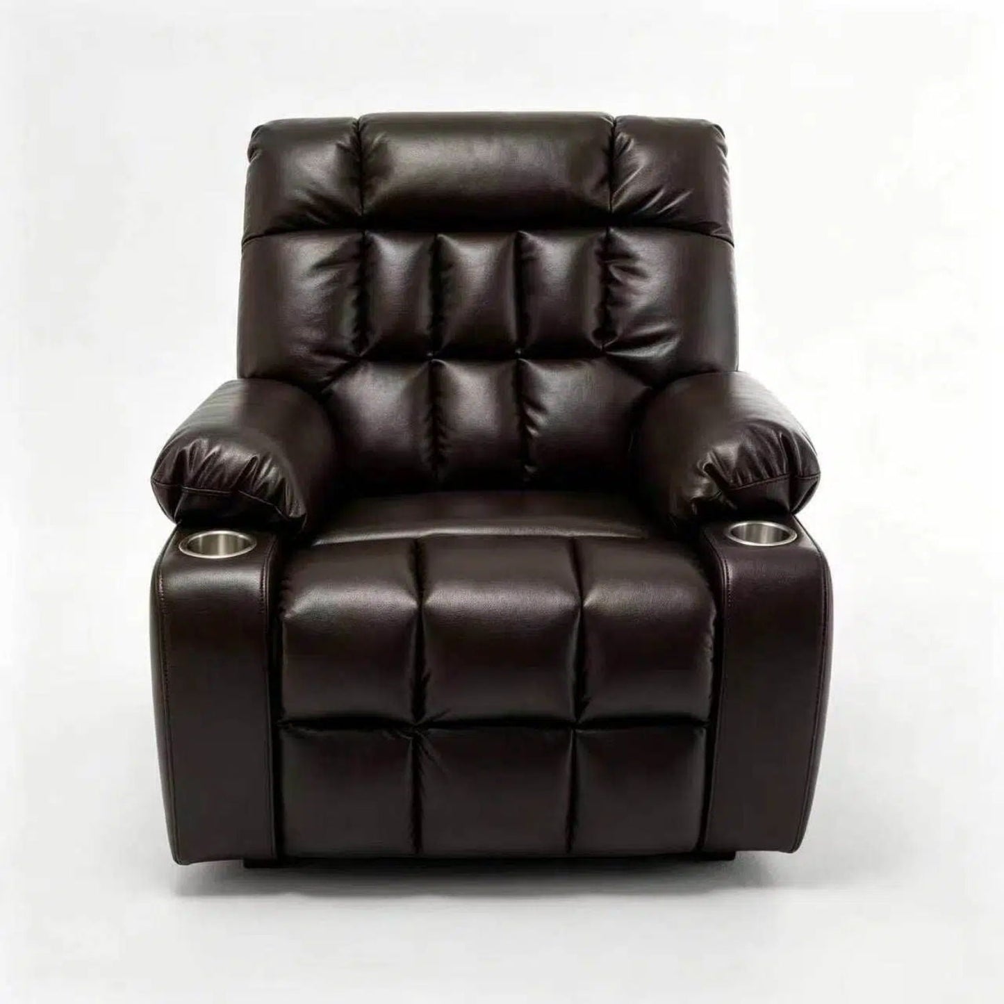 Lift Chair With Heat & Massage, 2 Pockets, 2 Cup Holders, Dual Remote - Wine Red Home Essentials