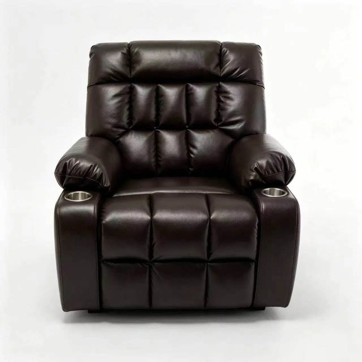 Lift Chair With Heat & Massage, 2 Pockets, 2 Cup Holders, Dual Remote - Wine Red Home Essentials