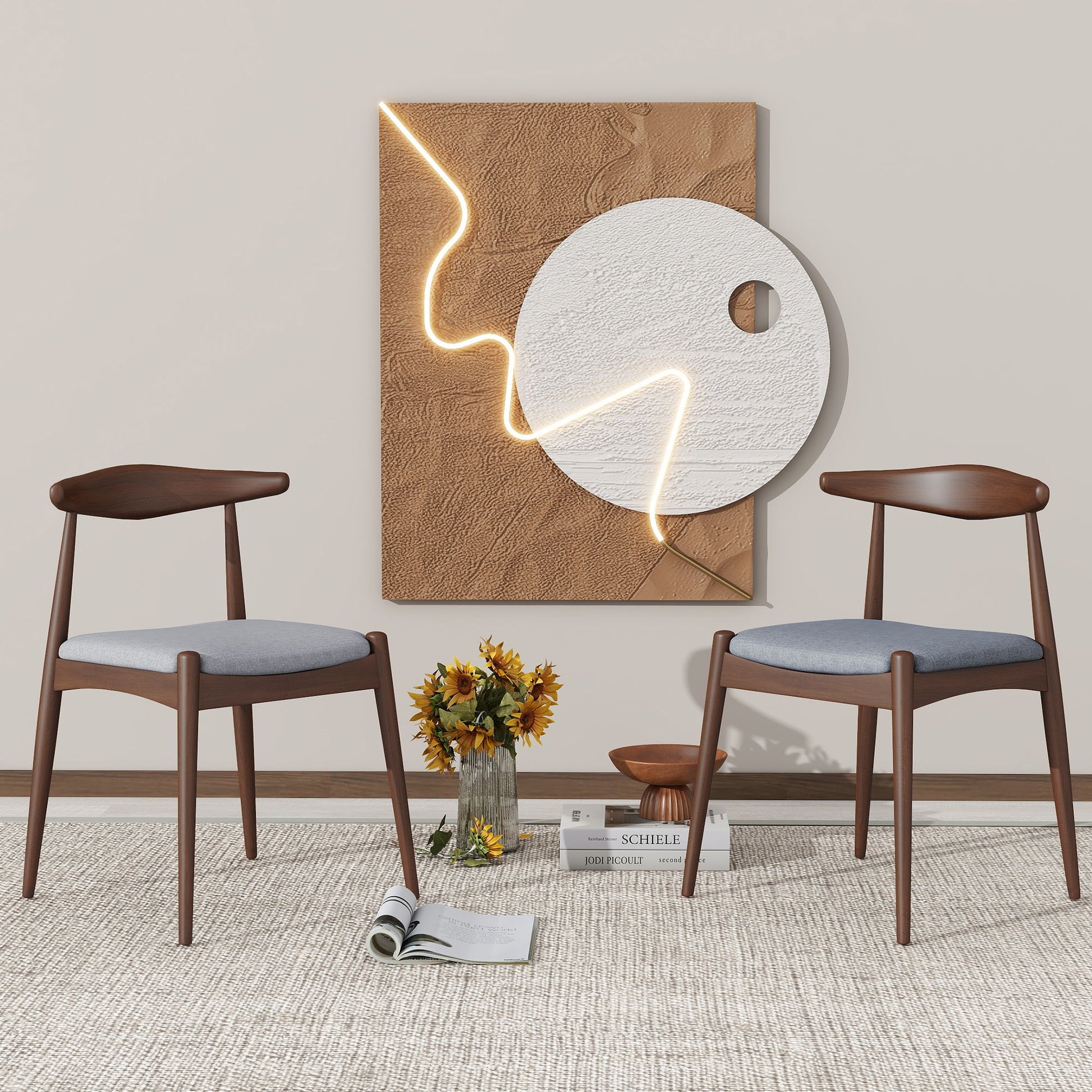 Dining Chairs With Ergonomic Backrest & Comfort Cushions (Set of 2) Noble House