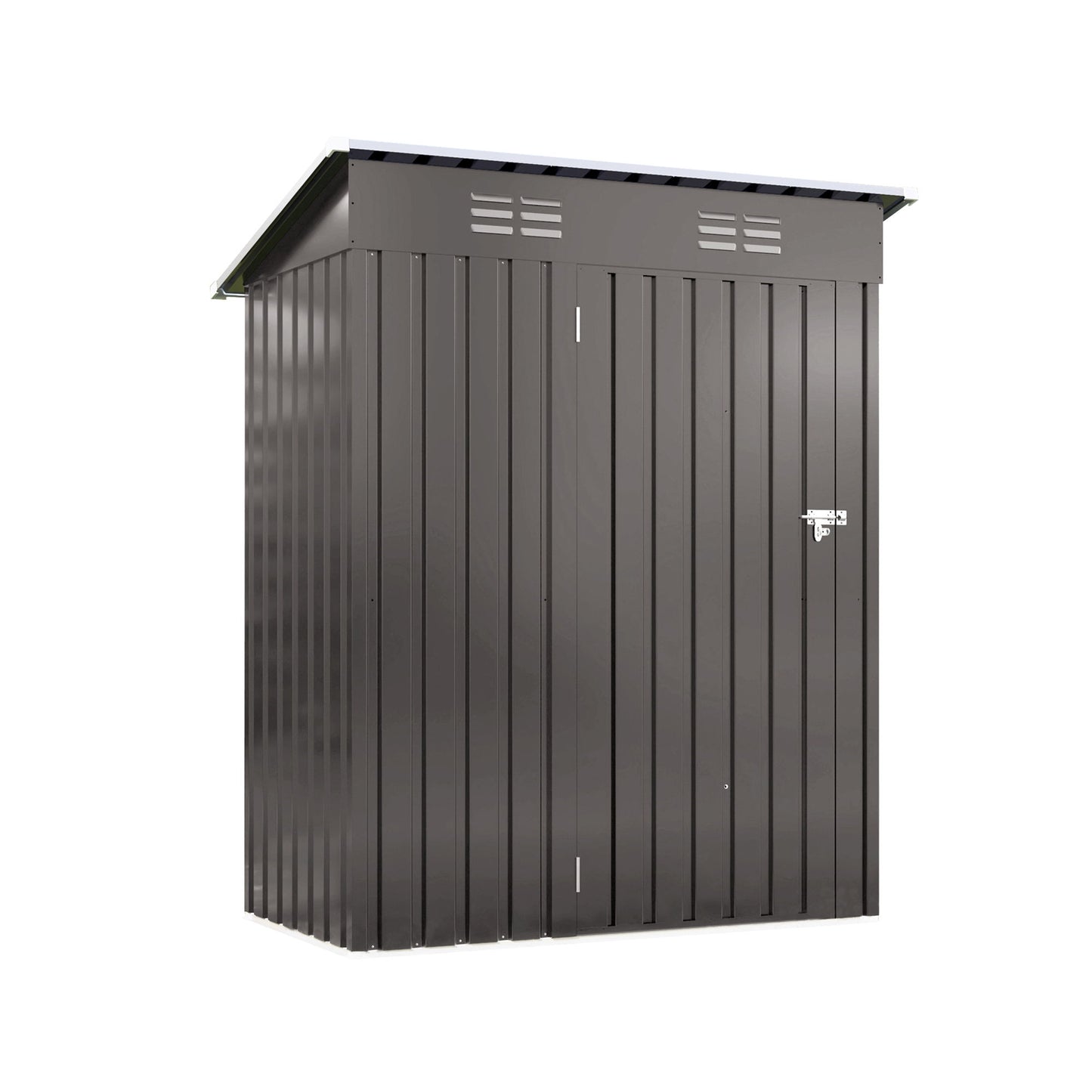 5 X 3 Ft Durable Metal Shed Outdoor Storage Shed With Pitched Roof And Lockable Door - Gray Daily Nest