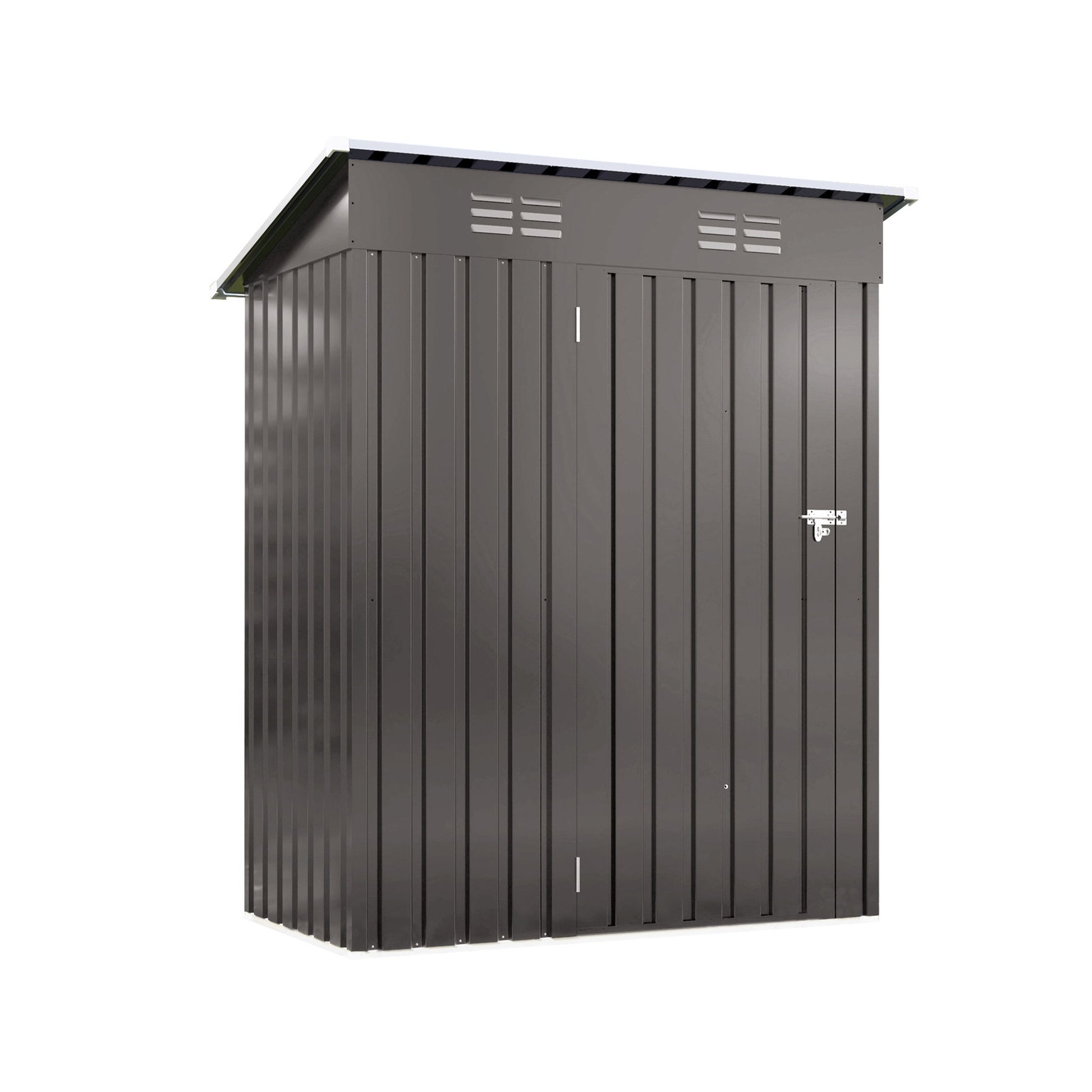 5 X 3 Ft Durable Metal Shed Outdoor Storage Shed With Pitched Roof And Lockable Door - Gray Daily Nest
