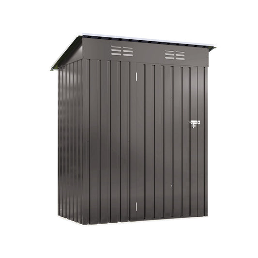 5 X 3 Ft Durable Metal Shed Outdoor Storage Shed With Pitched Roof And Lockable Door - Gray Daily Nest