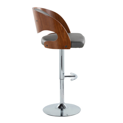 Pino - Mid Century Modern Adjustable Barstool & Swivel With Rounded T Footrest (Set of 2) Lumi Source