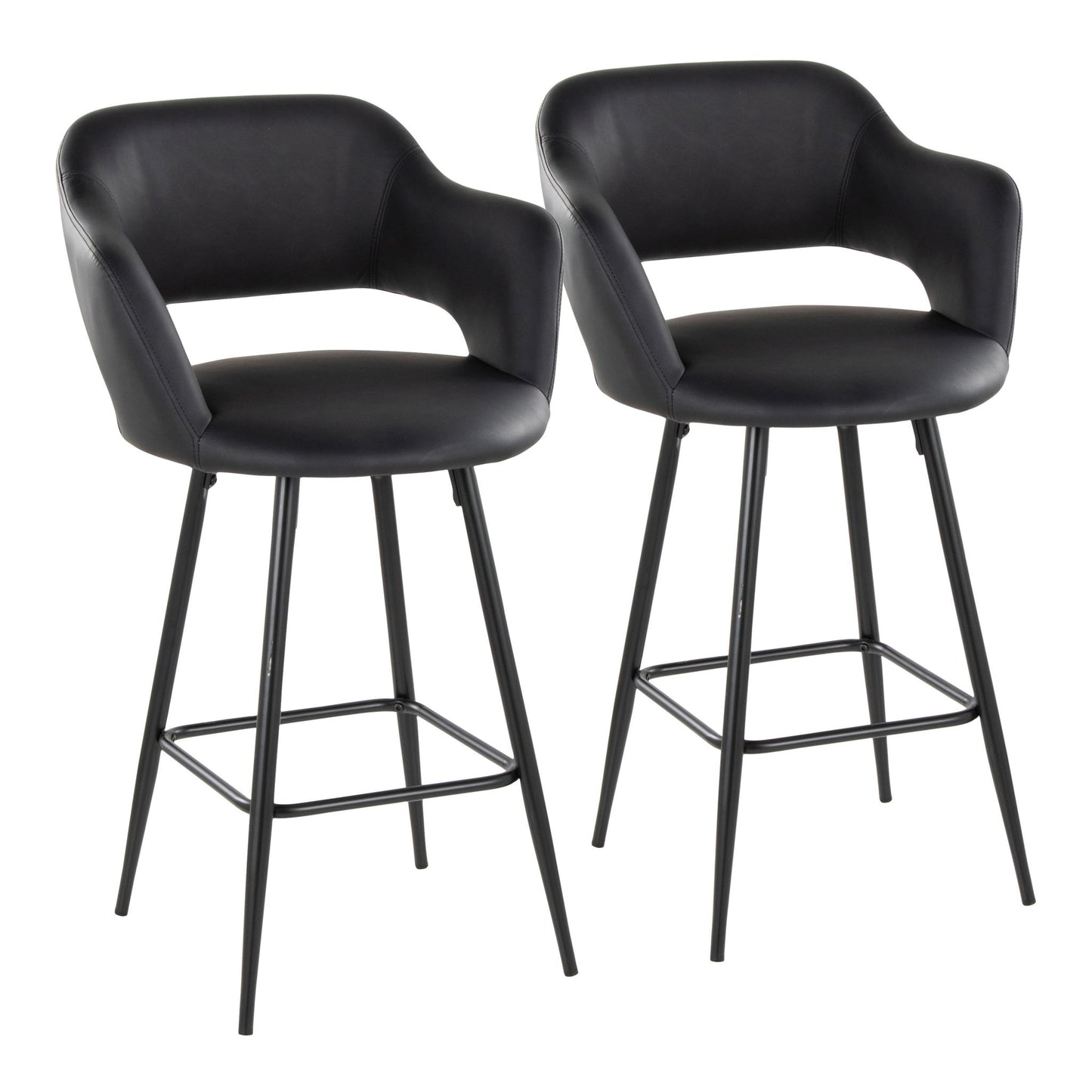 Margarite - Contemporary Fixed Height Counter Stool With Square Footrest (Set of 2) Lumi Source