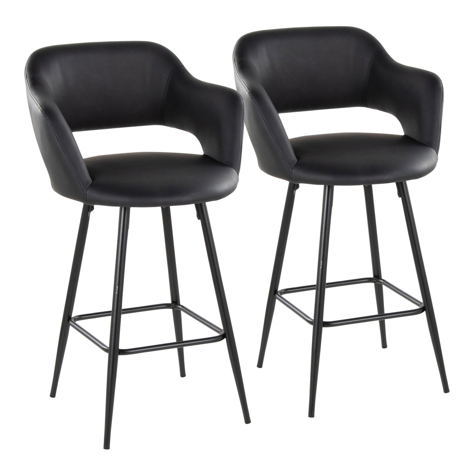 Margarite - Contemporary Fixed Height Counter Stool With Square Footrest (Set of 2) Lumi Source