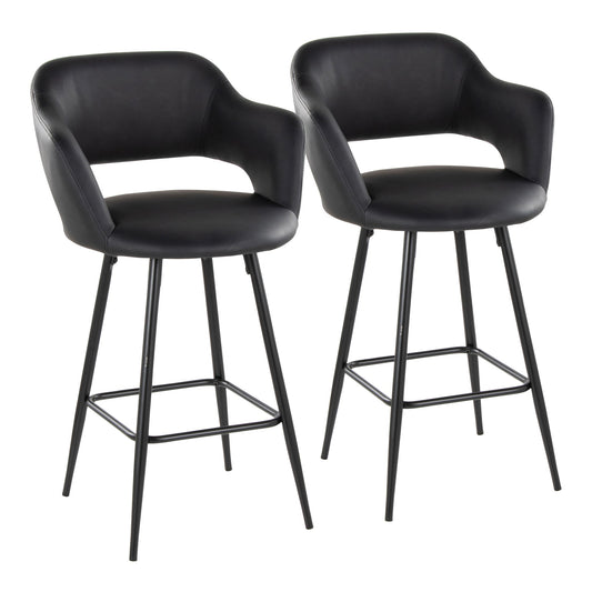 Margarite - Contemporary Fixed Height Counter Stool With Square Footrest (Set of 2) Lumi Source