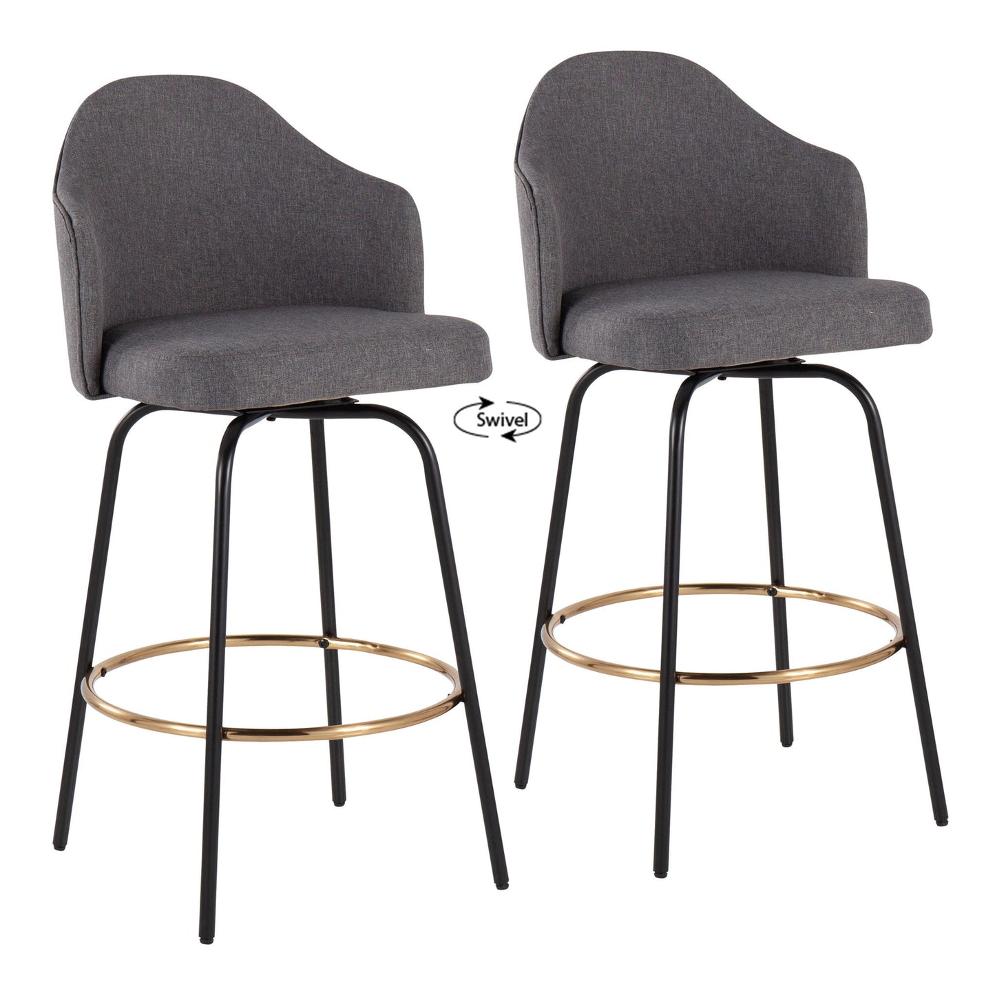 Ahoy - Contemporary Fixed Height Counter Stool Round Footrest (Set of 2) Lumi Source