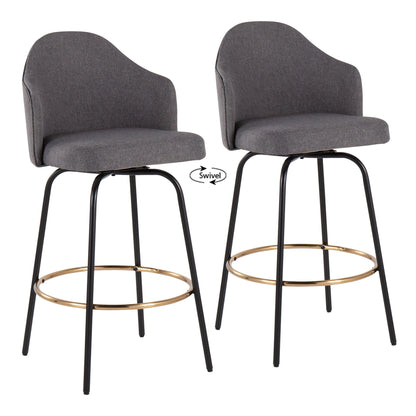 Ahoy - Contemporary Fixed Height Counter Stool Round Footrest (Set of 2) Lumi Source