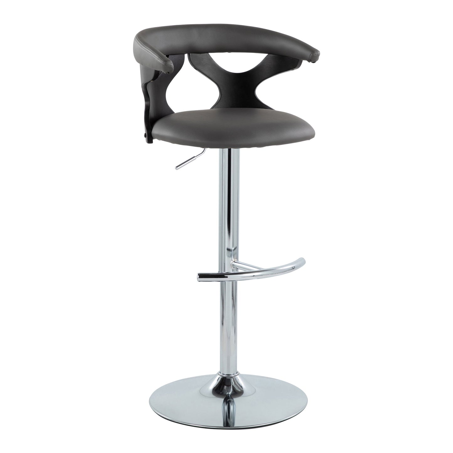 Gardenia - Contemporary Adjustable Barstool & Swivel, Rounded T Footrest (Set of 2) Lumi Source