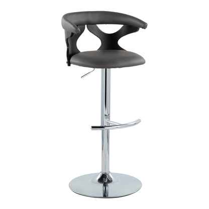 Gardenia - Contemporary Adjustable Barstool & Swivel, Rounded T Footrest (Set of 2) Lumi Source