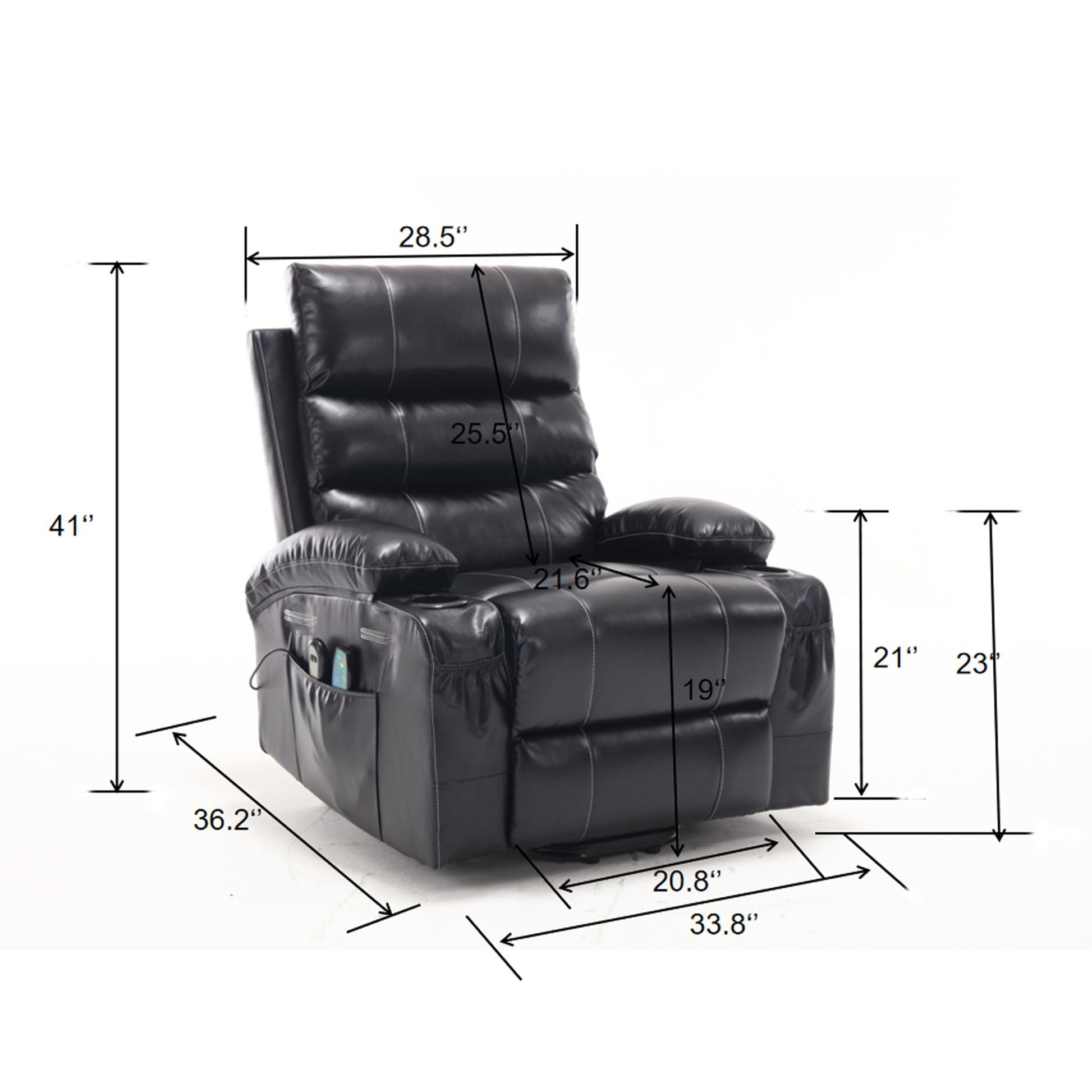 Large Size Electric Power Lift Recliner Chair Sofa With 8 Point Vibration Massage And Lumbar Heat Home Essentials