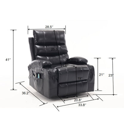 Large Size Electric Power Lift Recliner Chair Sofa With 8 Point Vibration Massage And Lumbar Heat Home Essentials
