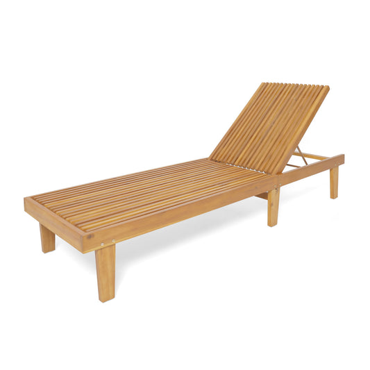 Nadine - Stylish Chaise Lounge Chair - Teak Noble House