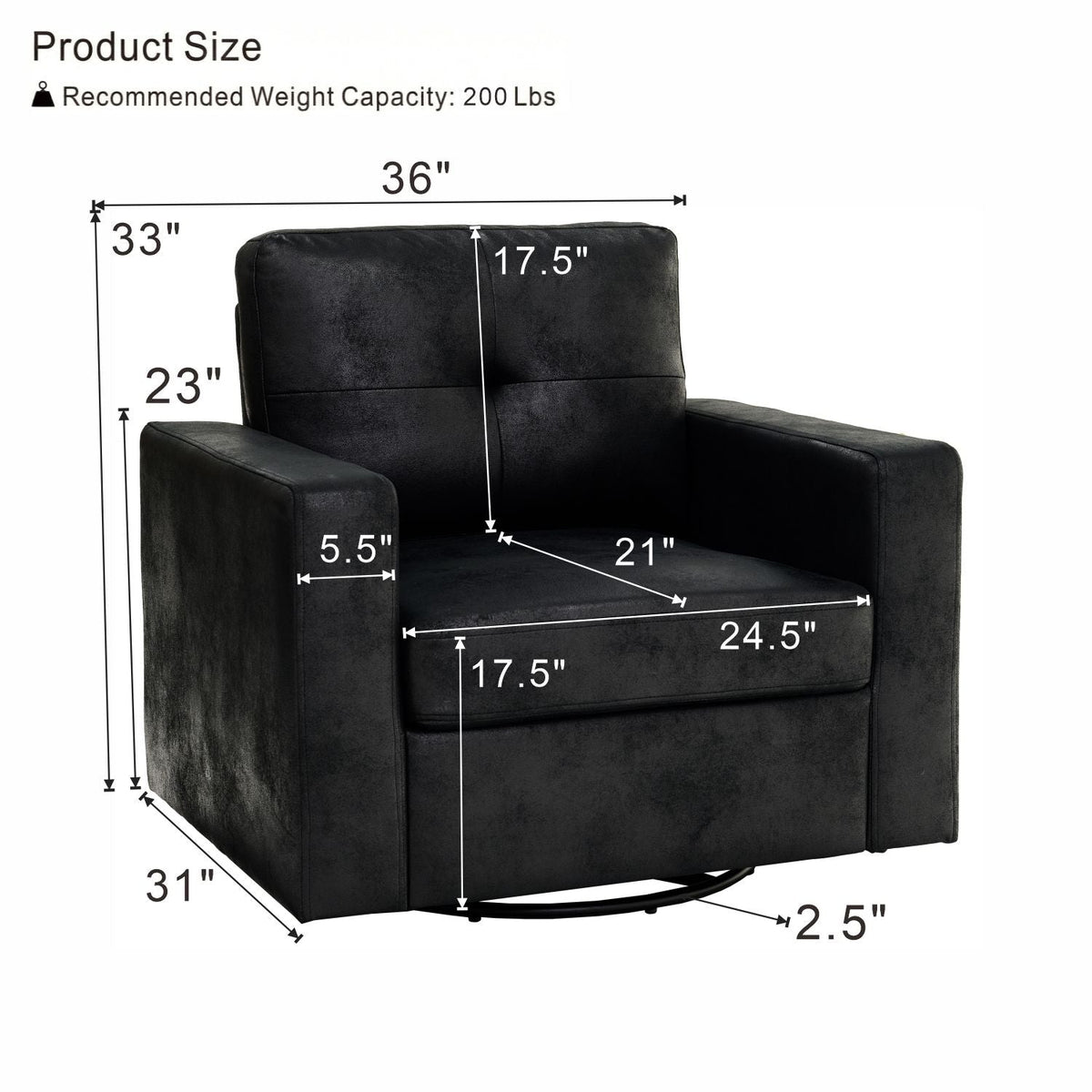 360 Degree Rotation Single Sofa Chair For Living Room Home Essentials