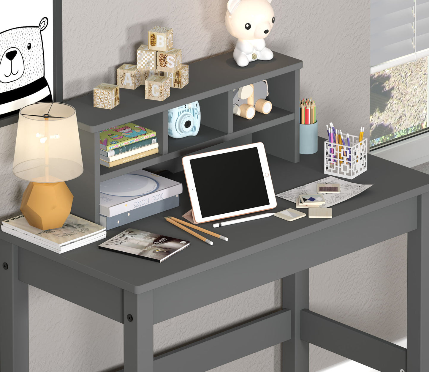 Logan - Writing Desk - Gray Acme