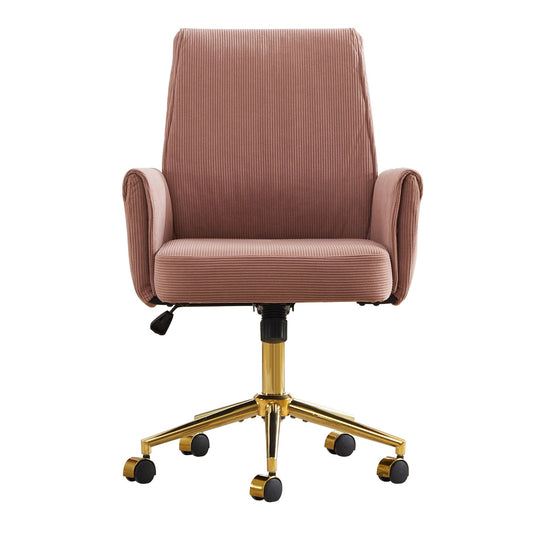 Ergonomic Mid-Back Office Chair With Gold Base Home Essentials